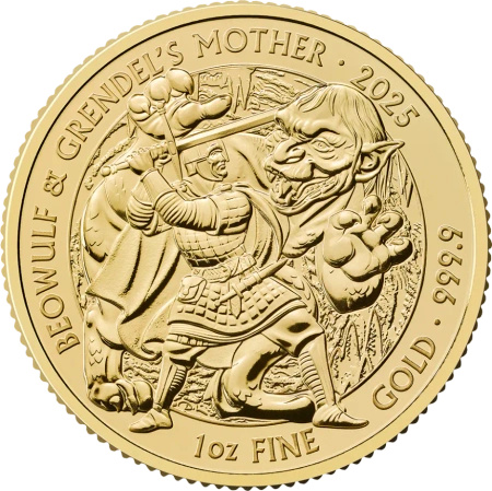 1 oz Beowulf & Grendel Mity i Legendy Złota Moneta | 2025