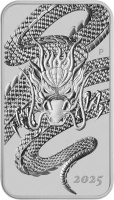 1 oz Smok Prostokątna Srebrna Moneta | 2025