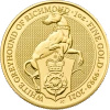 1 Uncja Bestie Królowej Biały Chart z Greyhound Złota Moneta | 2021