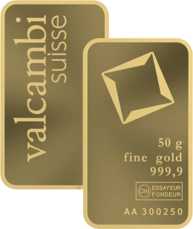 50g Złota Sztabka | Valcambi | Bita