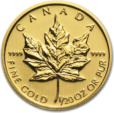 1/20 Uncji Liść Klonowy Złota Moneta | Mieszane Roczniki