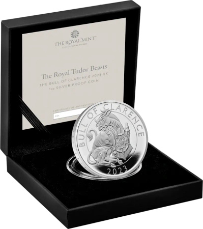 1 oz Tudor Beasts The Bull of Clarence Srebrna Moneta | Proof | 2023