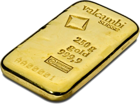 250 Złota Sztabka | Valcambi | Odlewana