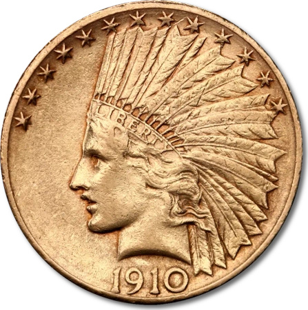 10 Dolarów Amerykański Orzeł "Indian Head" Złota Moneta | 1908-1933