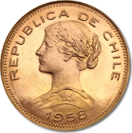 100 Peso Chile Złota Moneta | 1895 -1980