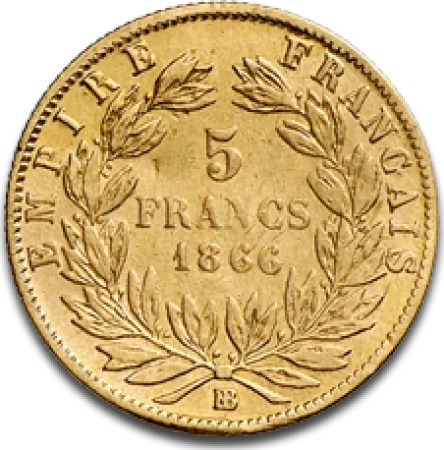 5 French Francs Napoleon III | Gold | 1854-1869