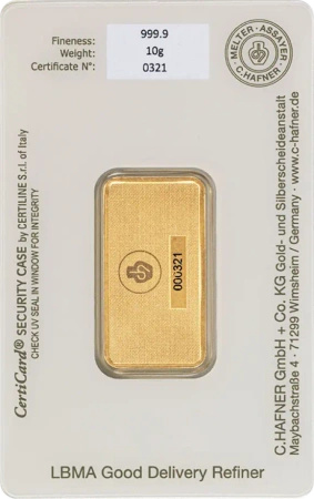 10g Złota Sztabka | C.Hafner