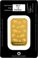 1 Uncja Złota Sztabka | Loxodonta Africana | Rand Refinery