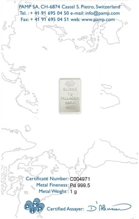 1g Sztabka Palladu | PAMP Fortuna