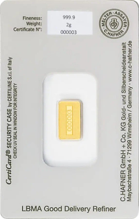 2g Złota Sztabka | C.Hafner
