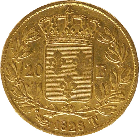20 Franków Francja Charles X Złota Moneta | 1824 - 1830