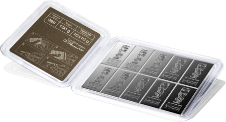 10 x 10 gr Combicoin Srebrna Sztabka | Valcambi
