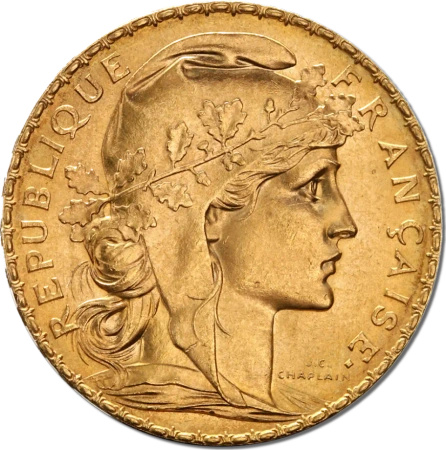 20 Franków Francja Marianna i Kogut Złota Moneta | 1899 -1914
