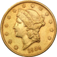 20 Dolarów Podwójny Orzeł "Liberty Head" Złota Moneta | 1850 -1907