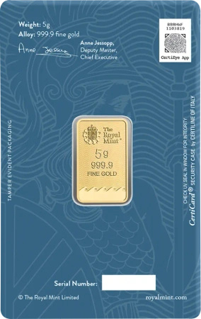 5g Britannia Sztabka Złota | Royal Mint