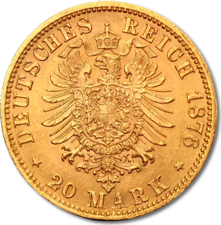 20 Marek Król Saksonii Albert I Złota Moneta | 1873 - 1902