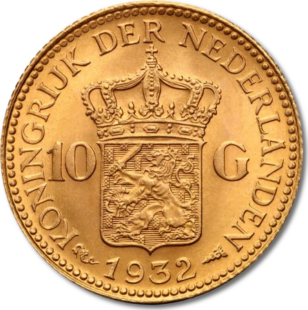 10 Guldenów Holandia Wilhelmina Złota Moneta | 1892 - 1933