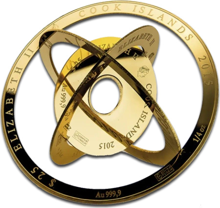 1 Uncja Wyspy Cooka Armilarna Złota Moneta Valcambi