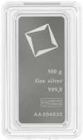 500g Srebrna Sztabka | Valcambi | Bita