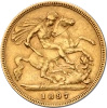 Pół Suwerena Królowa Wiktoria Złota Moneta | Mieszane Roczniki