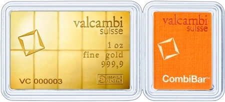 10 x 1/10 oz CombiBar® Złota Sztabka | Valcambi
