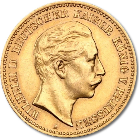 10 Marek Cesarz Niemiecki i Król Prus Wilhelm II Złota Moneta | 1889 - 1913