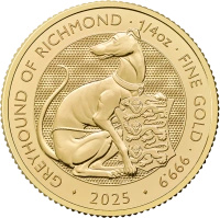 1/4 oz Tudor Beasts Greyhound of Richmond Złota Moneta | 2025
