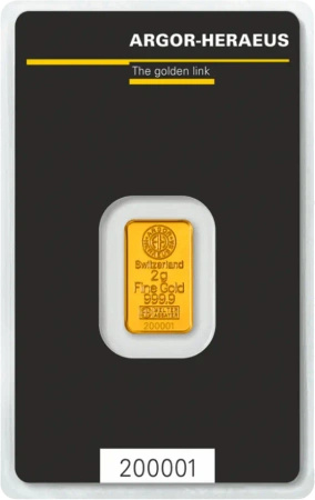 2g Sztabka złota | Argor-Heraeus