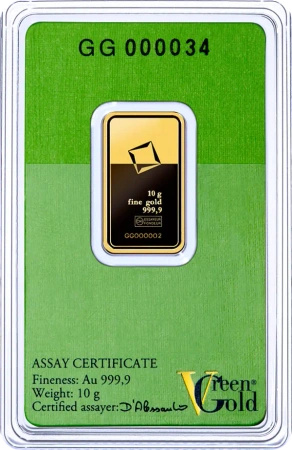 10g Złota Sztabka | Valcambi | Green Gold