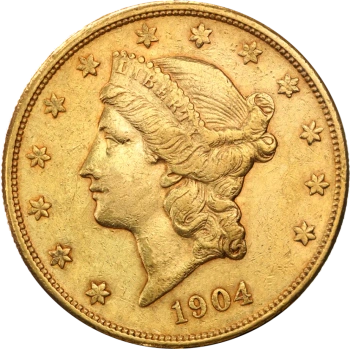 20 Dolarów Podwójny Orzeł "Liberty Head" Złota Moneta | 1850 -1907